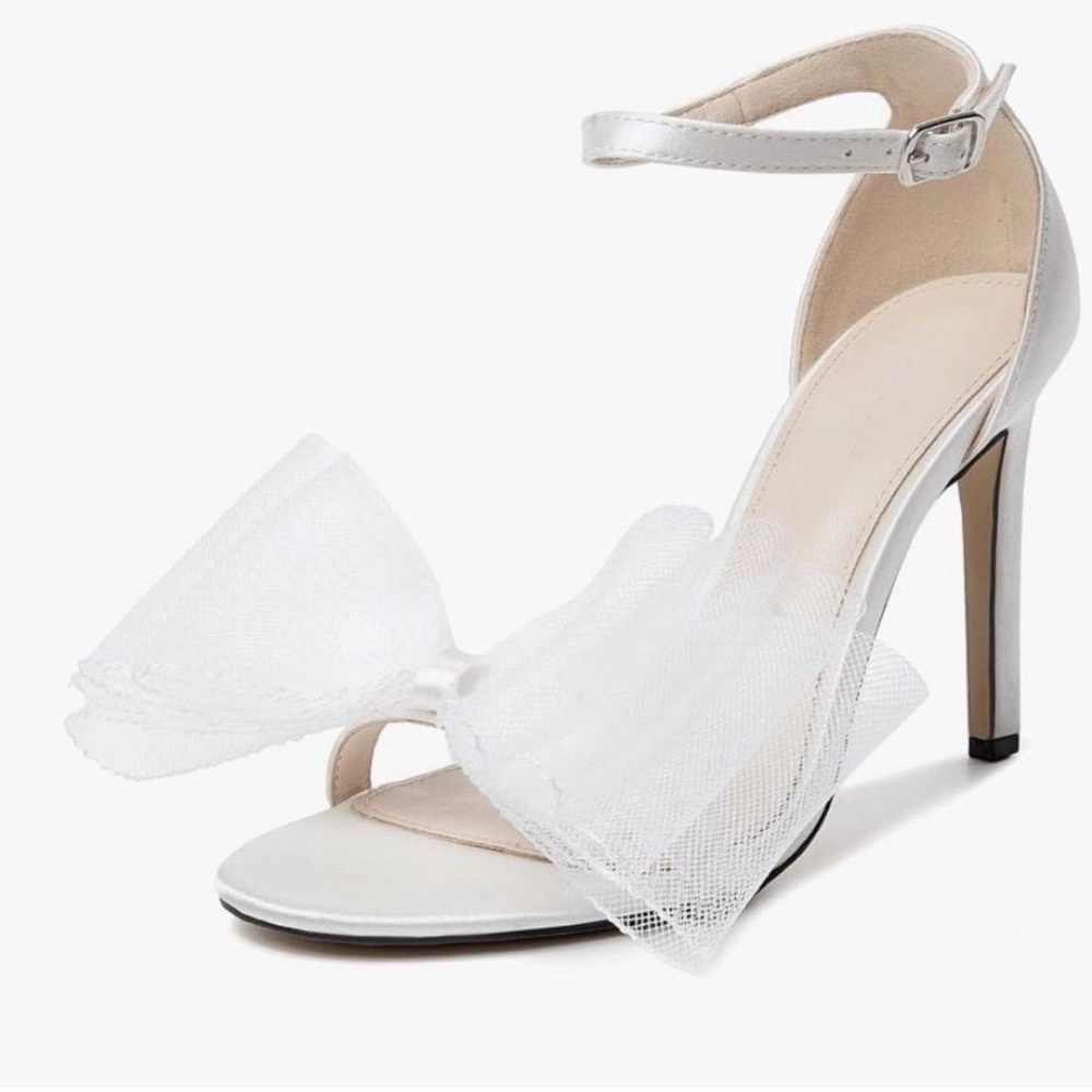 Elegant White High Heel Sandals